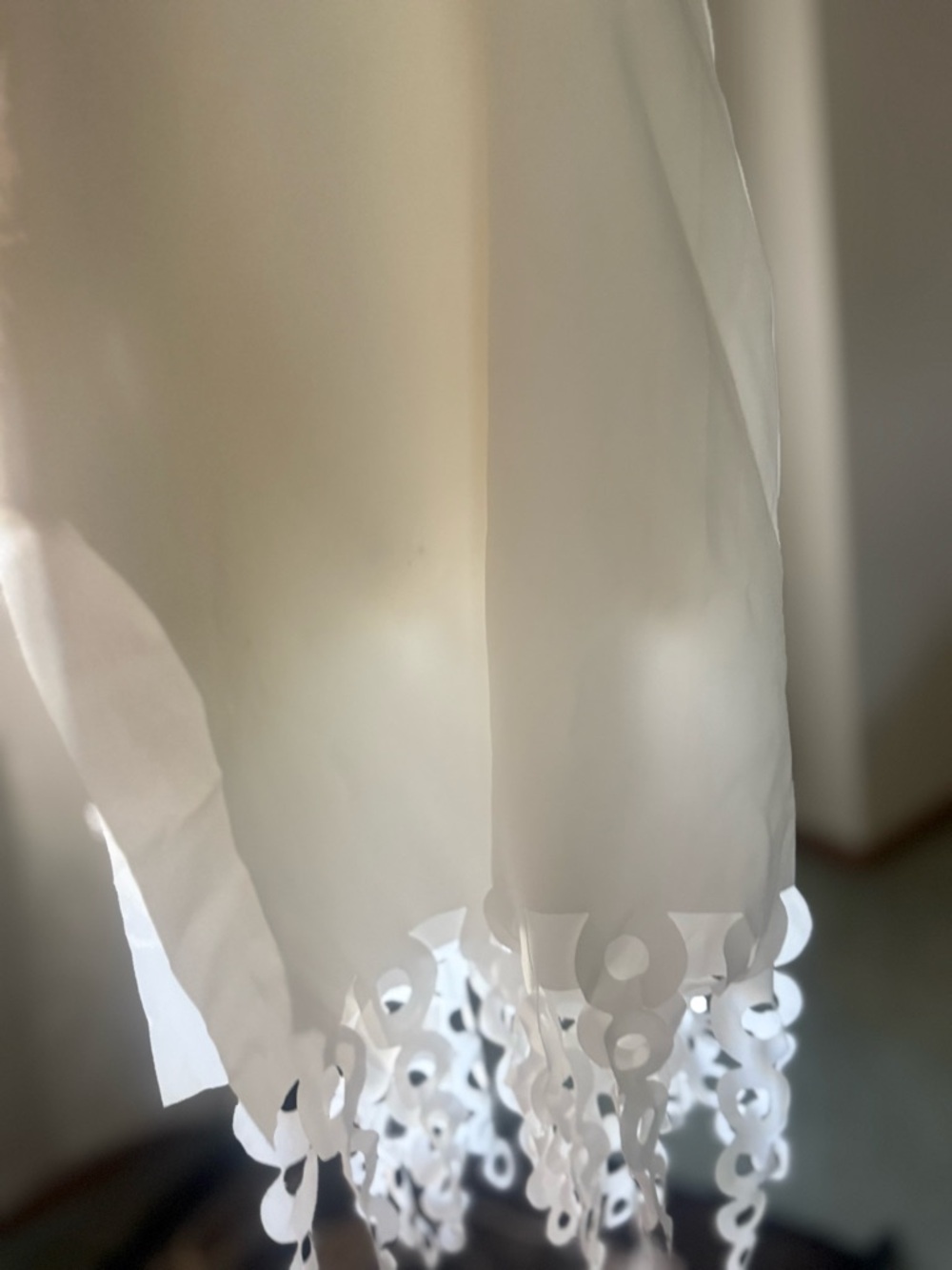 White Decorative Fringe Scarf or Shawl